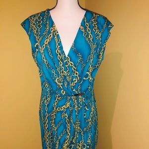 Teal and Gold designer dress